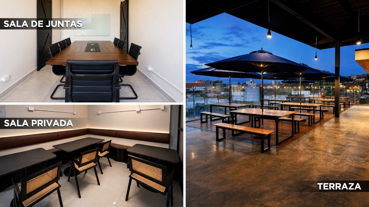 Así son los 3 espacios gratis de Lumi Café en Tijuana: sala de juntas, sala de reuniones y terraza