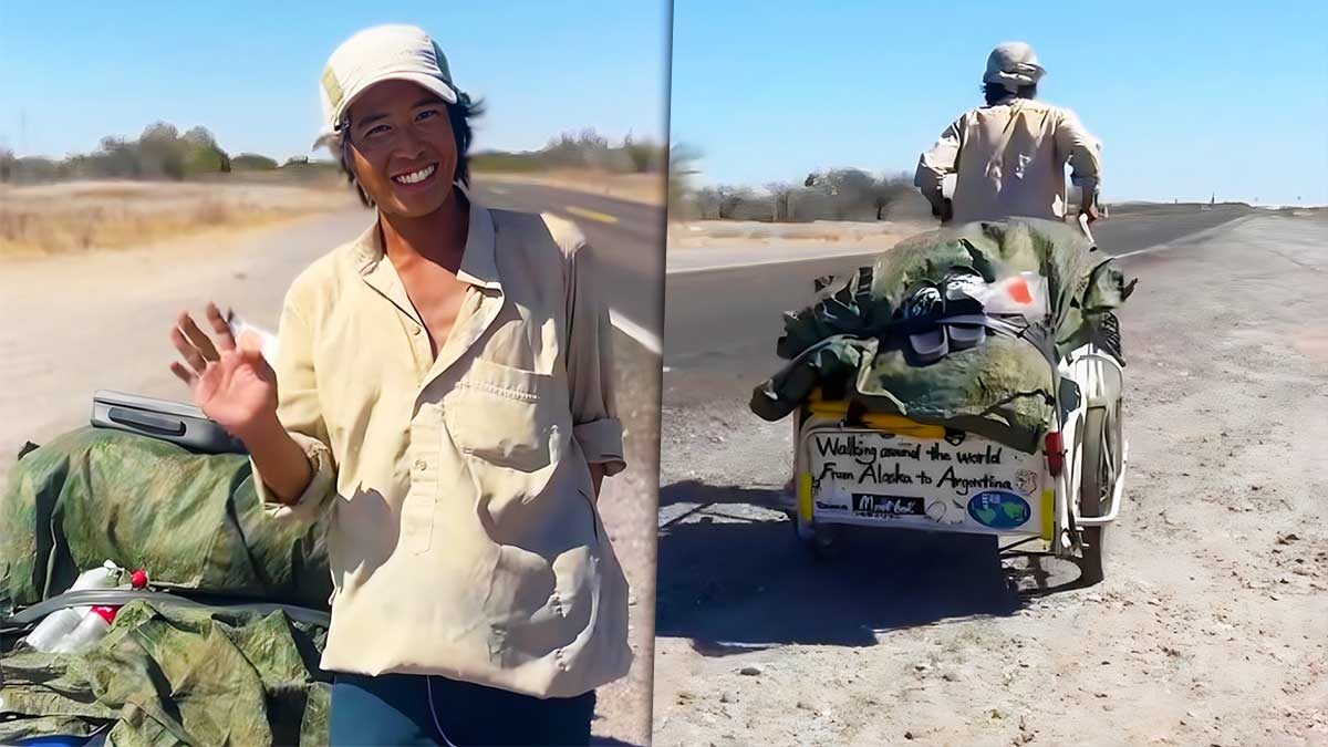 De Alaska a Argentina: Hombre japonés cruza todo el continente caminando.
