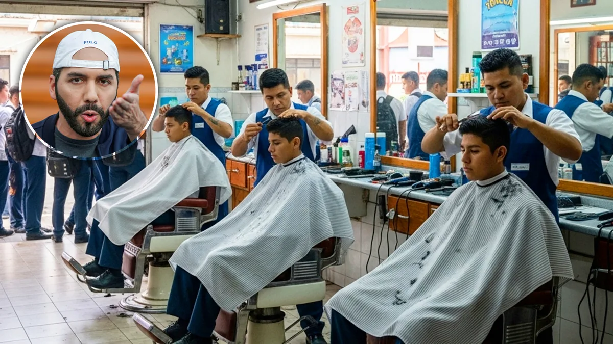 ¿Disciplina o exageración? Así lucen las barberías en El Salvador tras nuevas reglas de Bukele para estudiantes