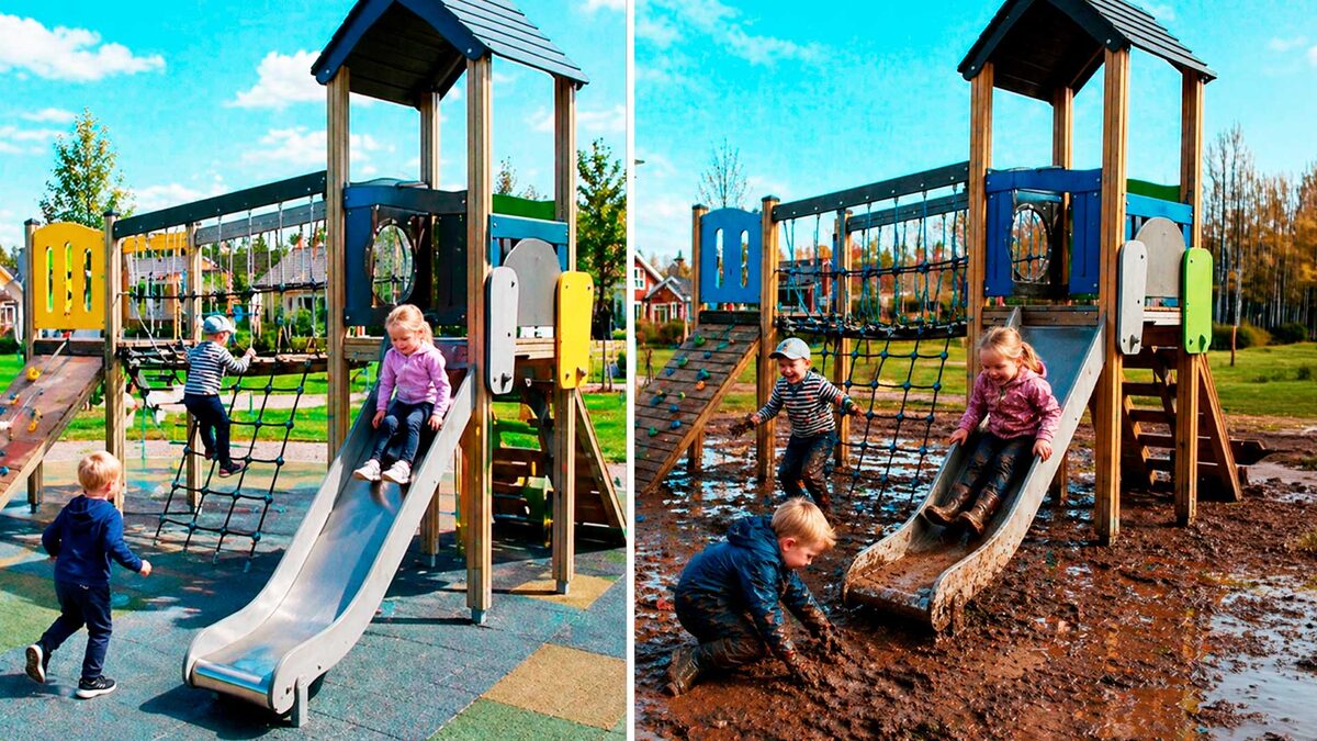 Finlandia reemplazó el piso de los parques por tierra y lodo… y ahora los niños se enferman menos