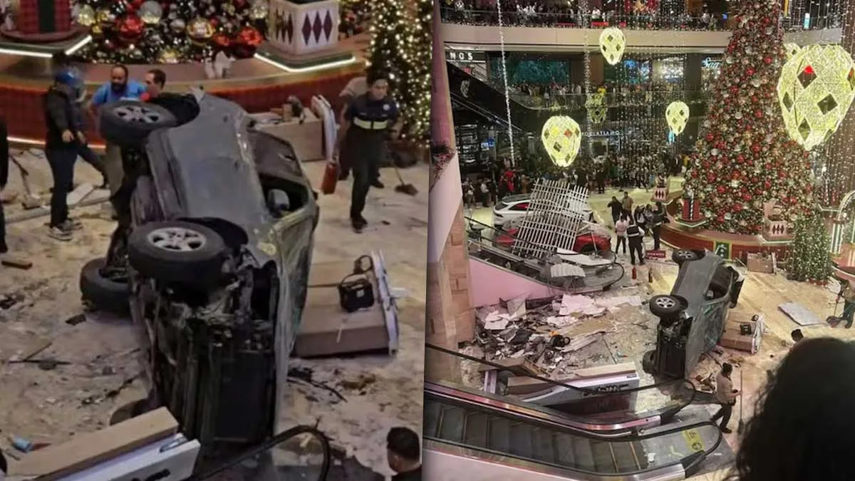 Video capta momento exacto de vehículo cayendo en plaza Miraflores